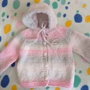 Infant's Hand Knit Hooded Sweater #5